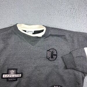 Vtg Capezio Graphic Patch Sweatshirt Men M 90s Street Gorp Baggy Grunge Varsity